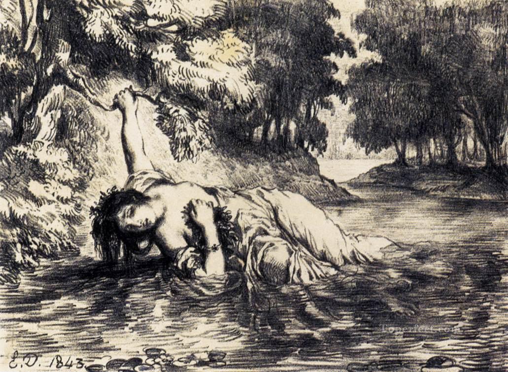 The Death of Ophelia Romantic Eugene Delacroix Oil Paintings